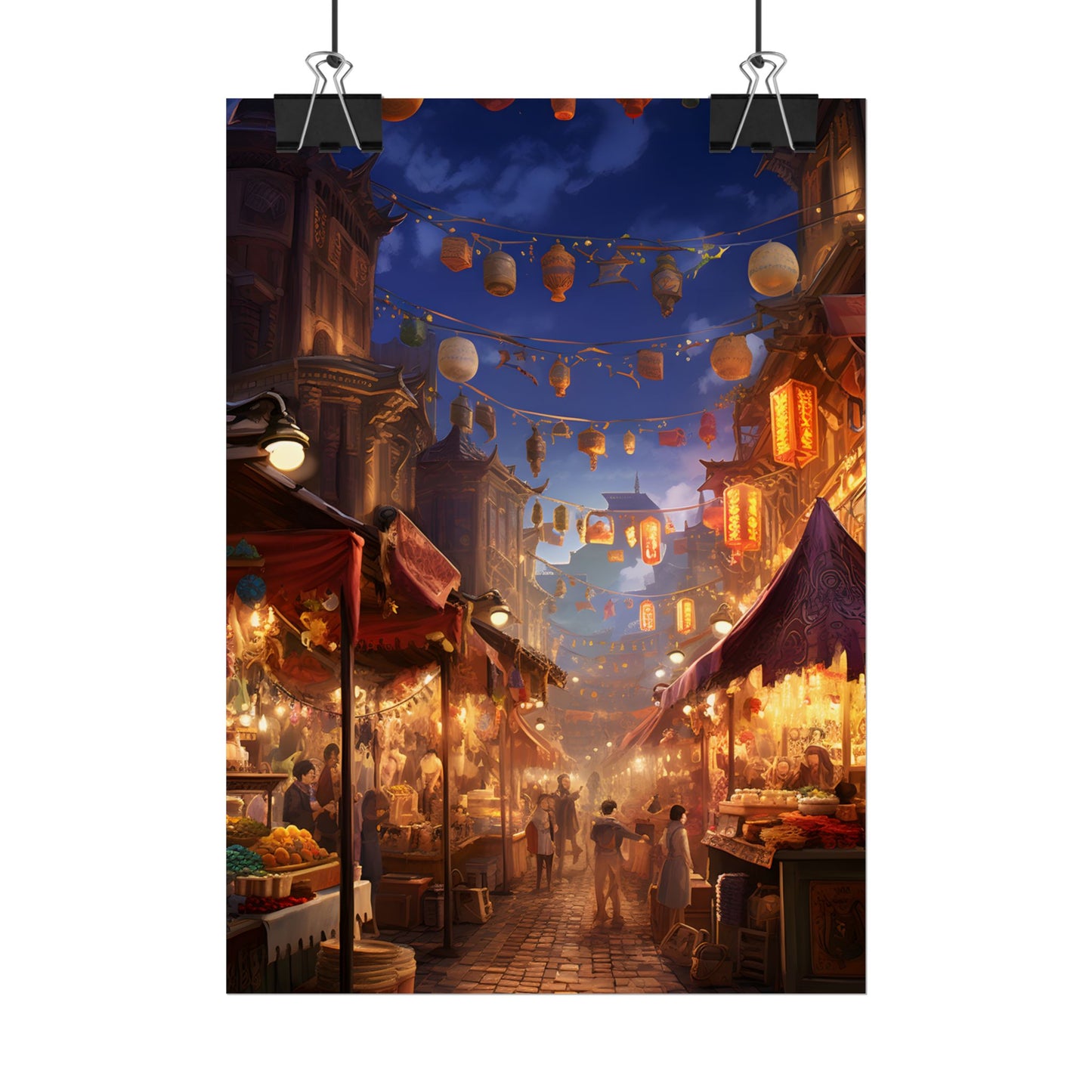 Enchanting Evening Street Food Market: A Vibrant Gathering - Poster