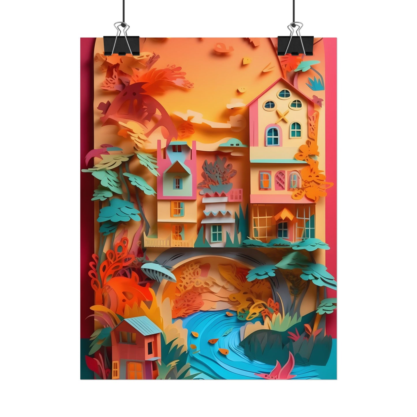 Whimsical Paper Quilling Illusion: Realistic Photograph - Poster