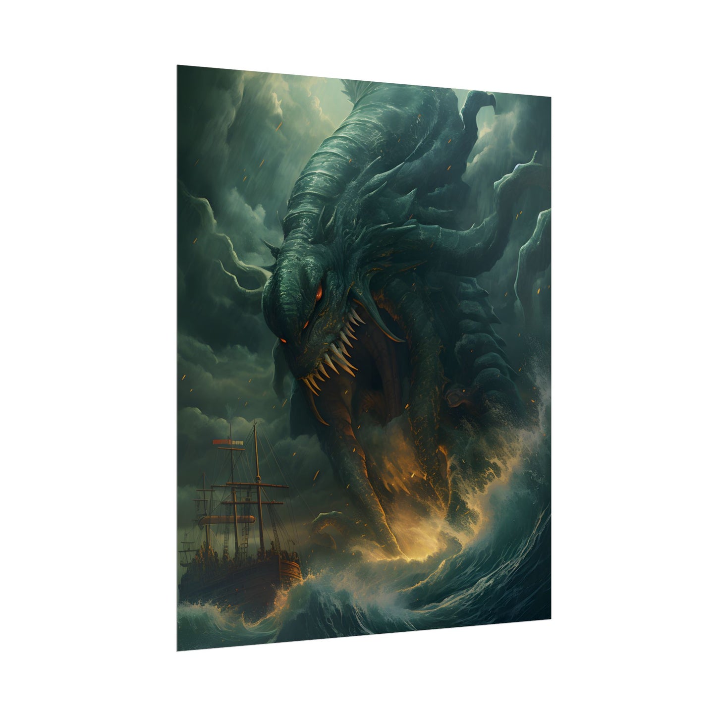 Ancient Sea Monsters: Mythical Marine Reptile Artwork - Poster