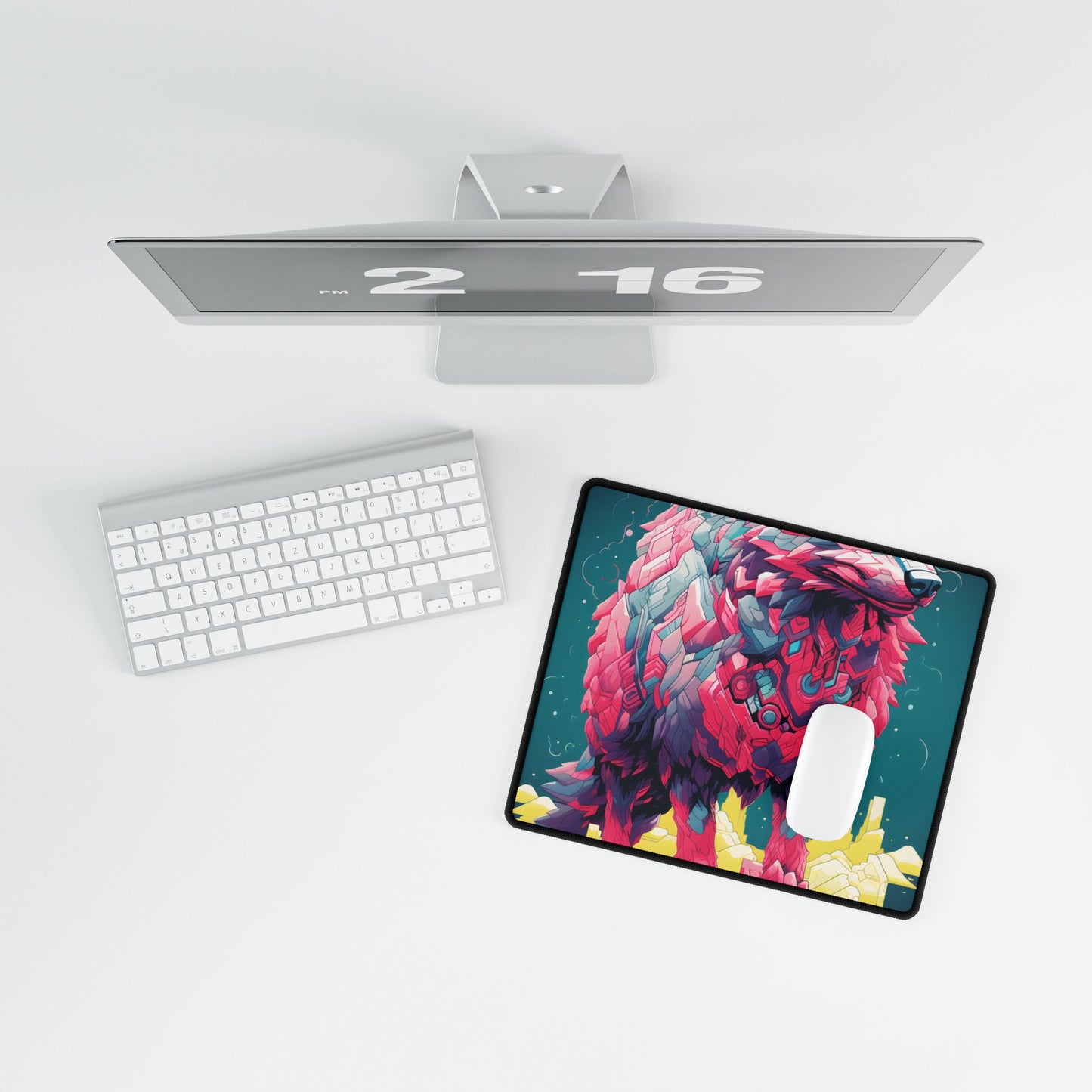 Pixel Art Cyber Pets: Gamified Digital Adventure - Desk Mat