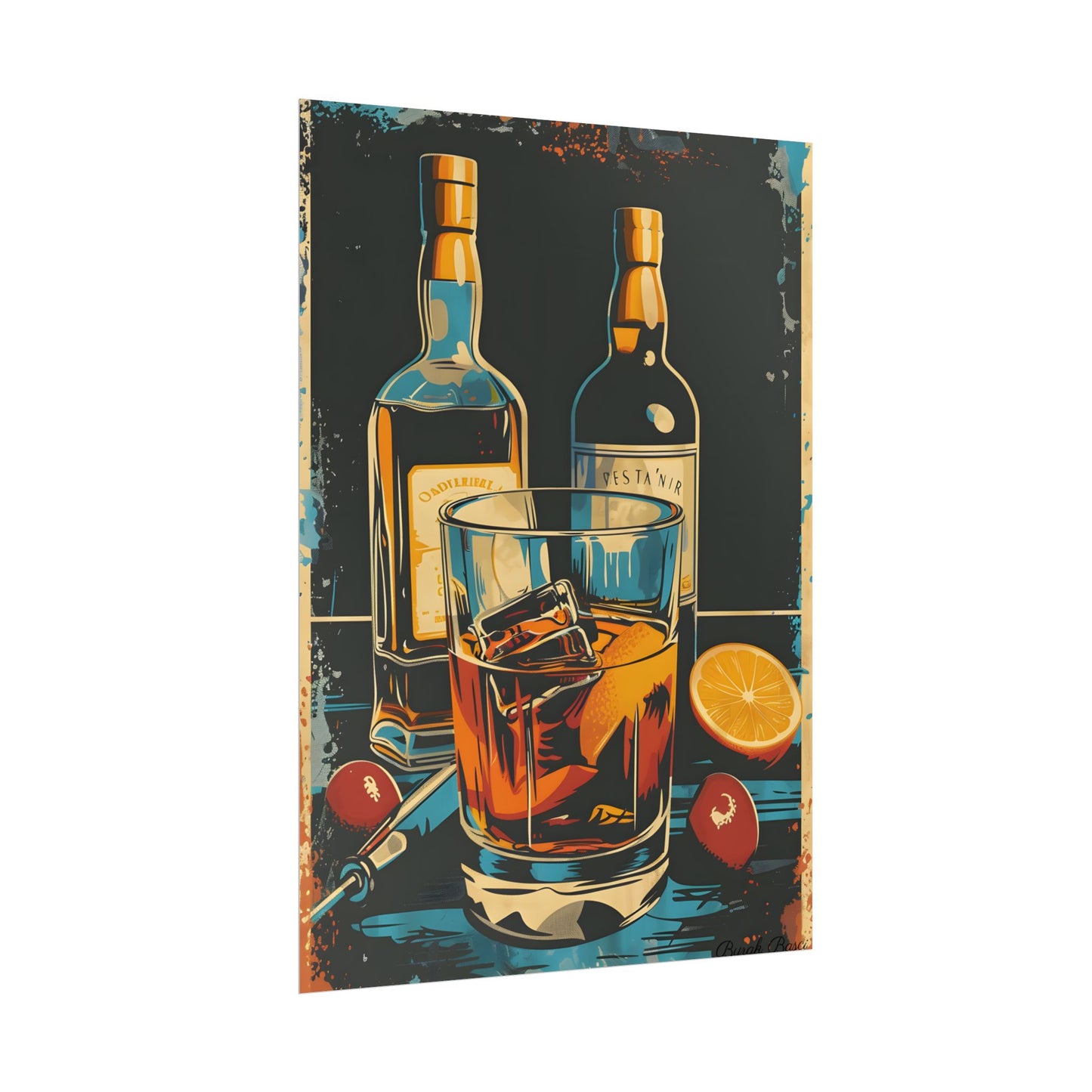 Vintage Cocktail Hour: Old-Fashioned Glass Artwork - Poster