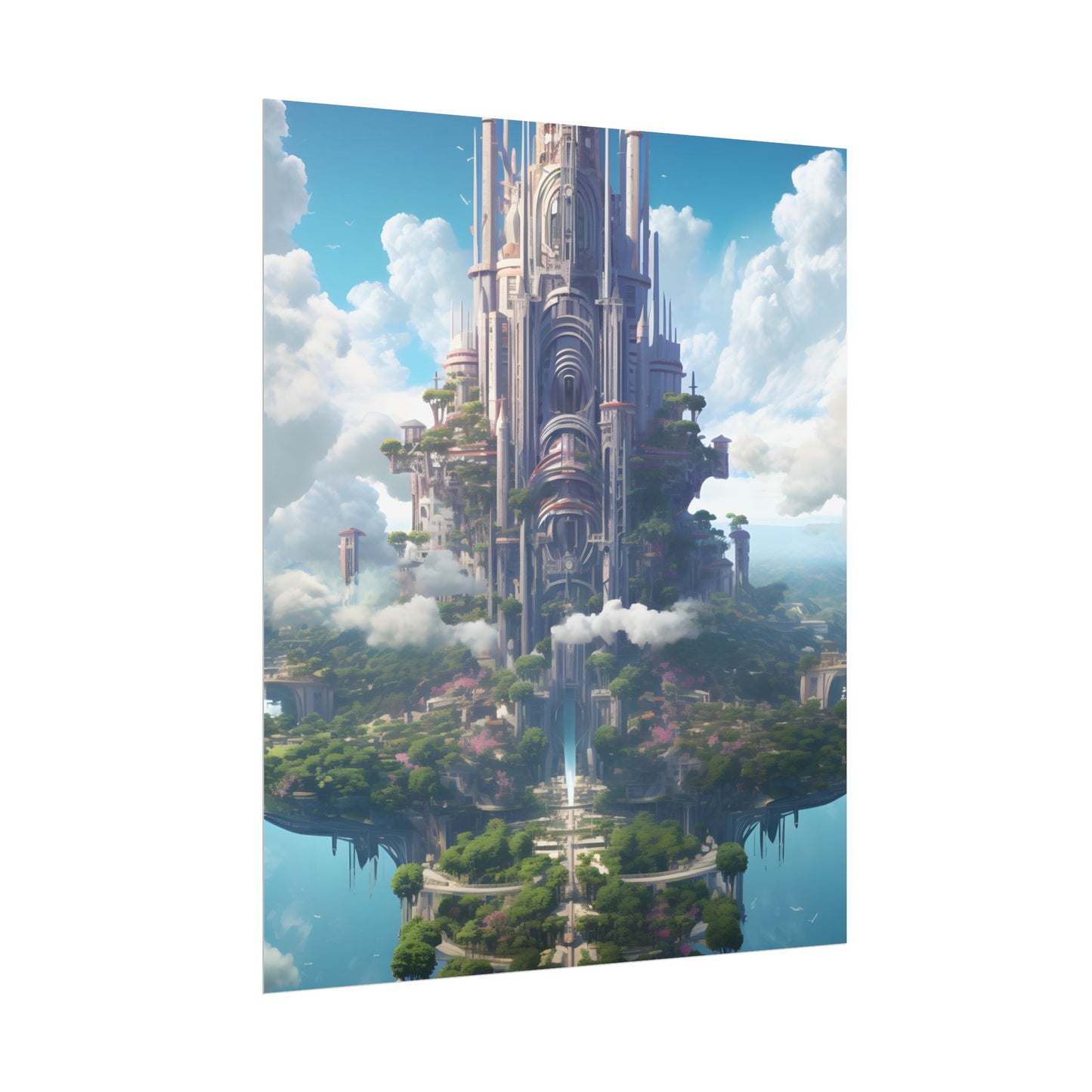 Floating City Dreamscape: Urban Harmony - Poster