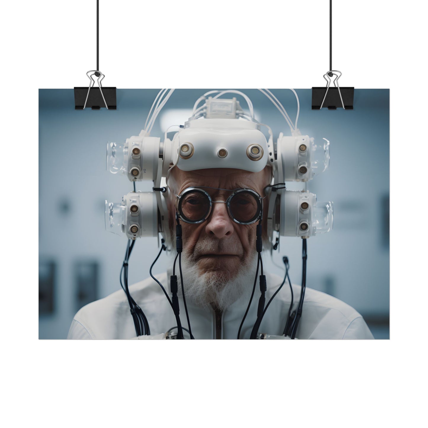 Futuristic Wisdom: A Senior's Tech Connection - Poster