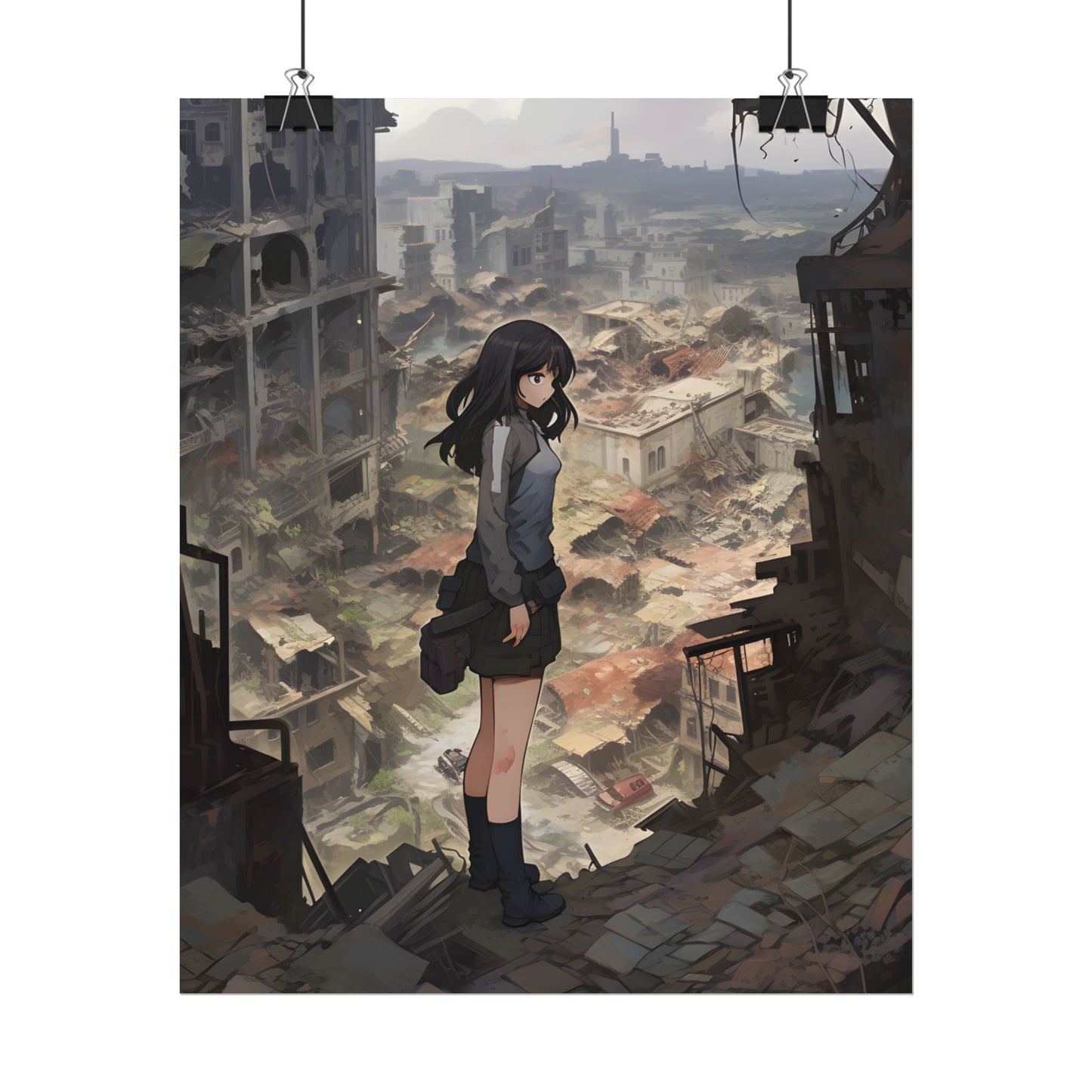 Dramatic Anime Scene: Detailed Bird's Eye View - Poster