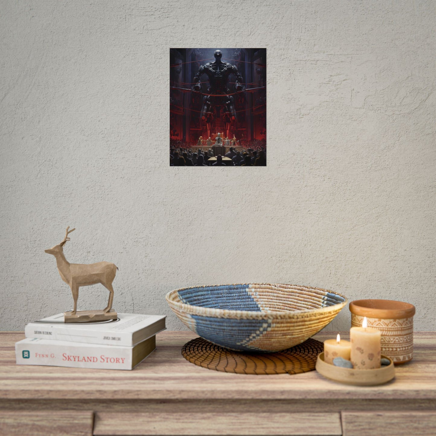 Robot Orchestra: Modern Concert Hall Scene Art - Poster