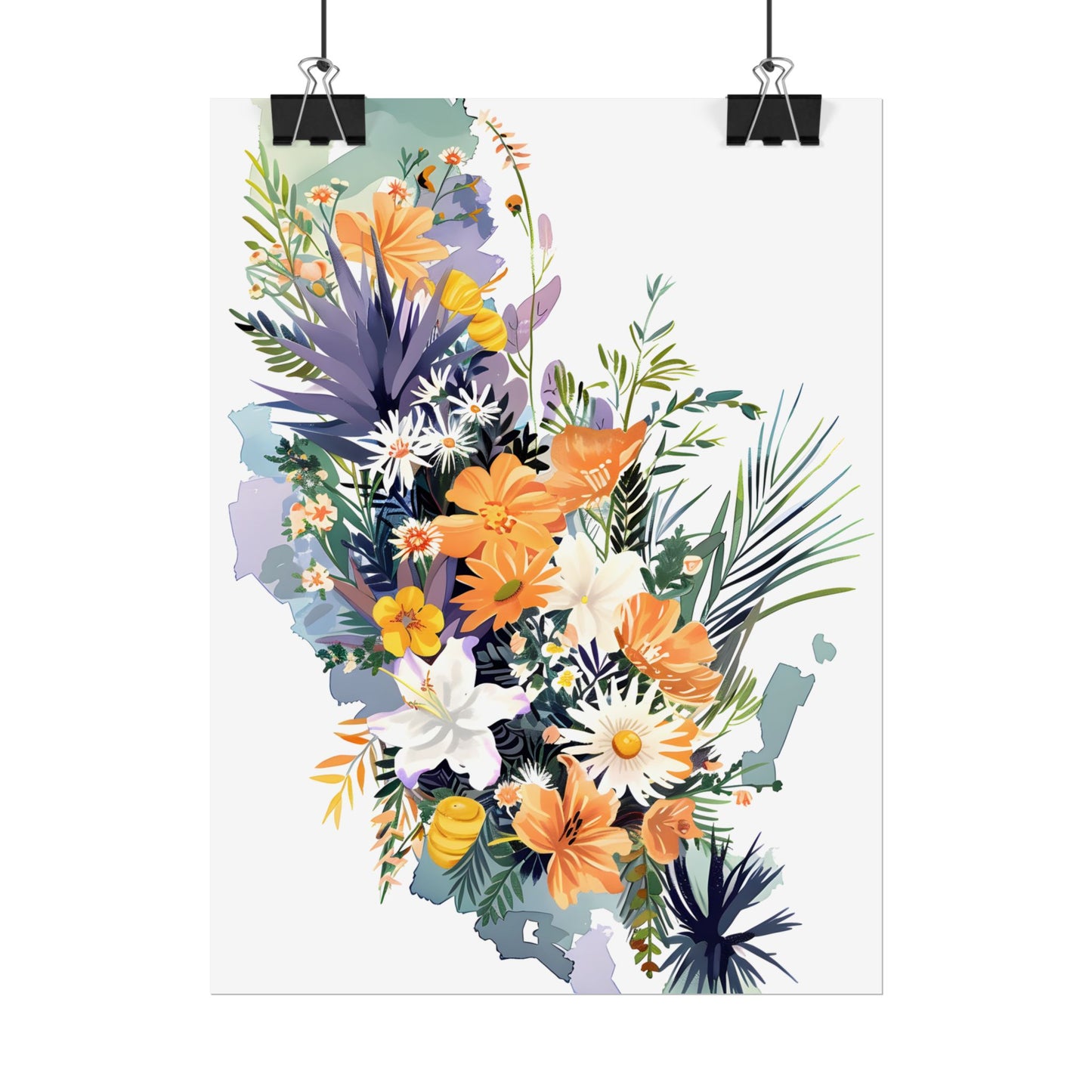 Whimsical Florida Map: Playful Art Illustration - Poster