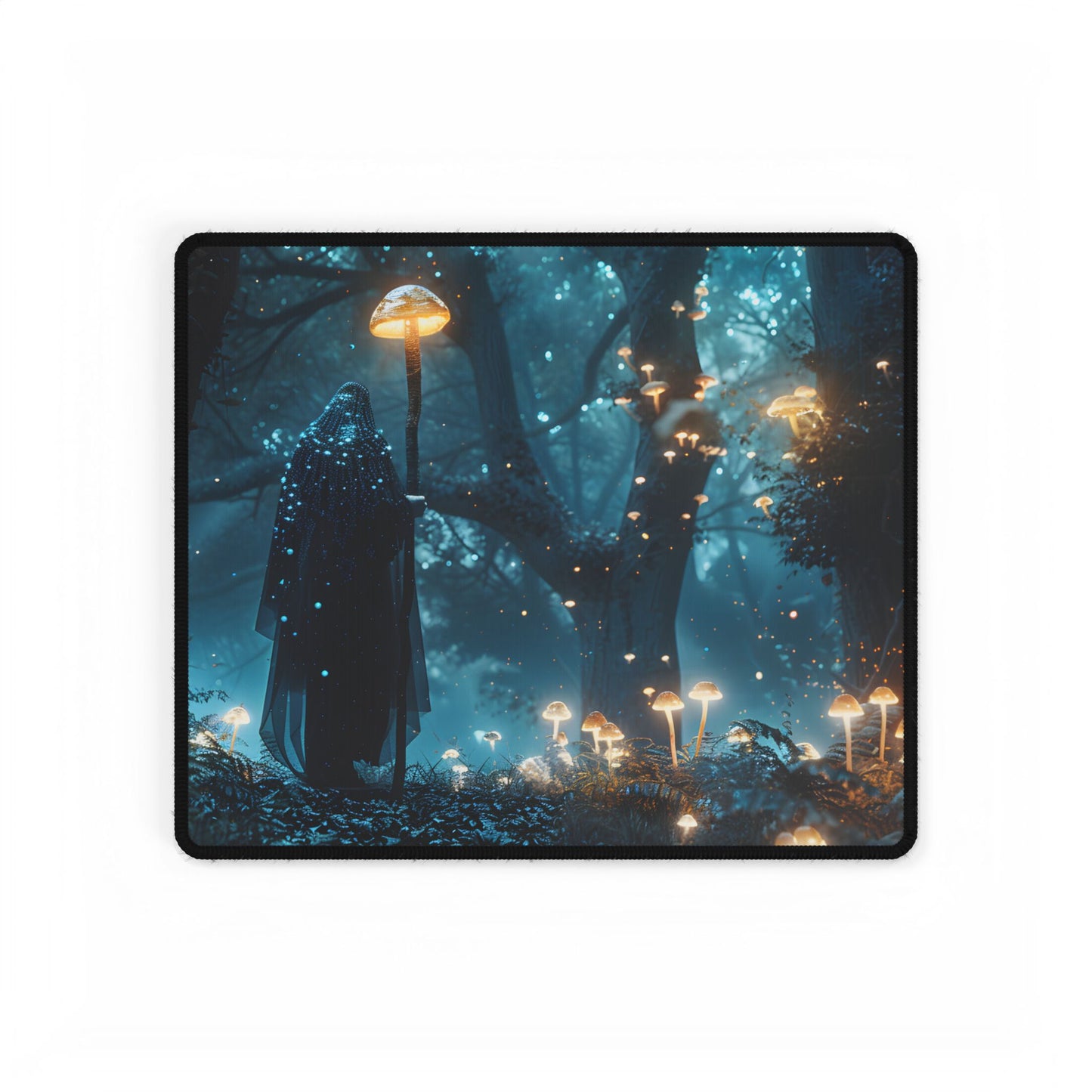 Whispers of Ancient Magic in a Moonlit Mystical Forest - Desk Mat