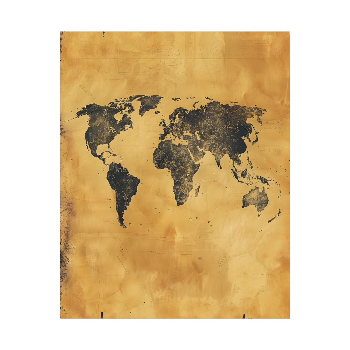Vintage World Map: Decorative Art Piece - Poster