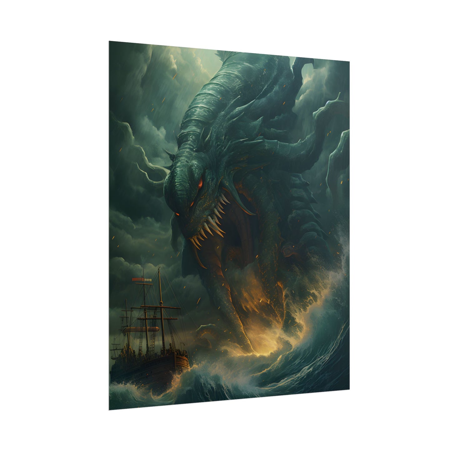 Ancient Sea Monsters: Mythical Marine Reptile Artwork - Poster