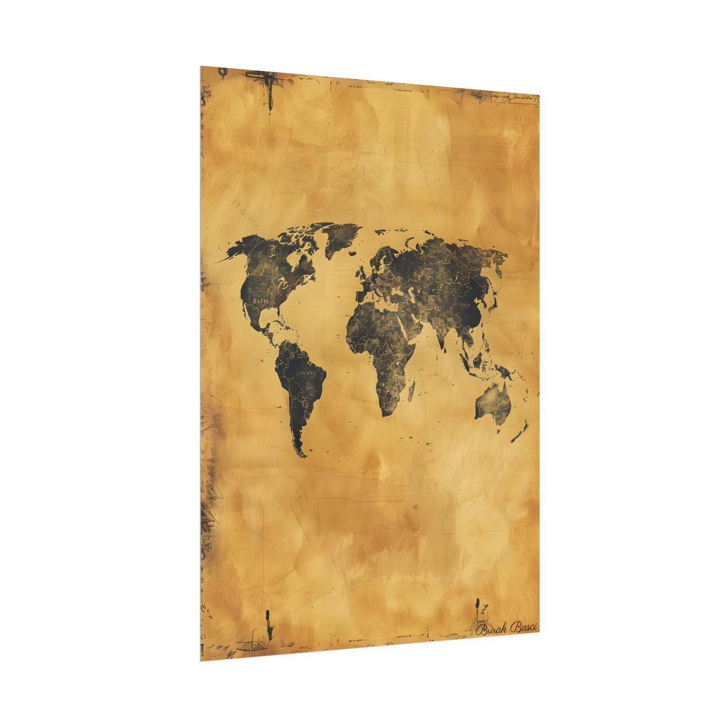 Vintage World Map: Decorative Art Piece - Poster
