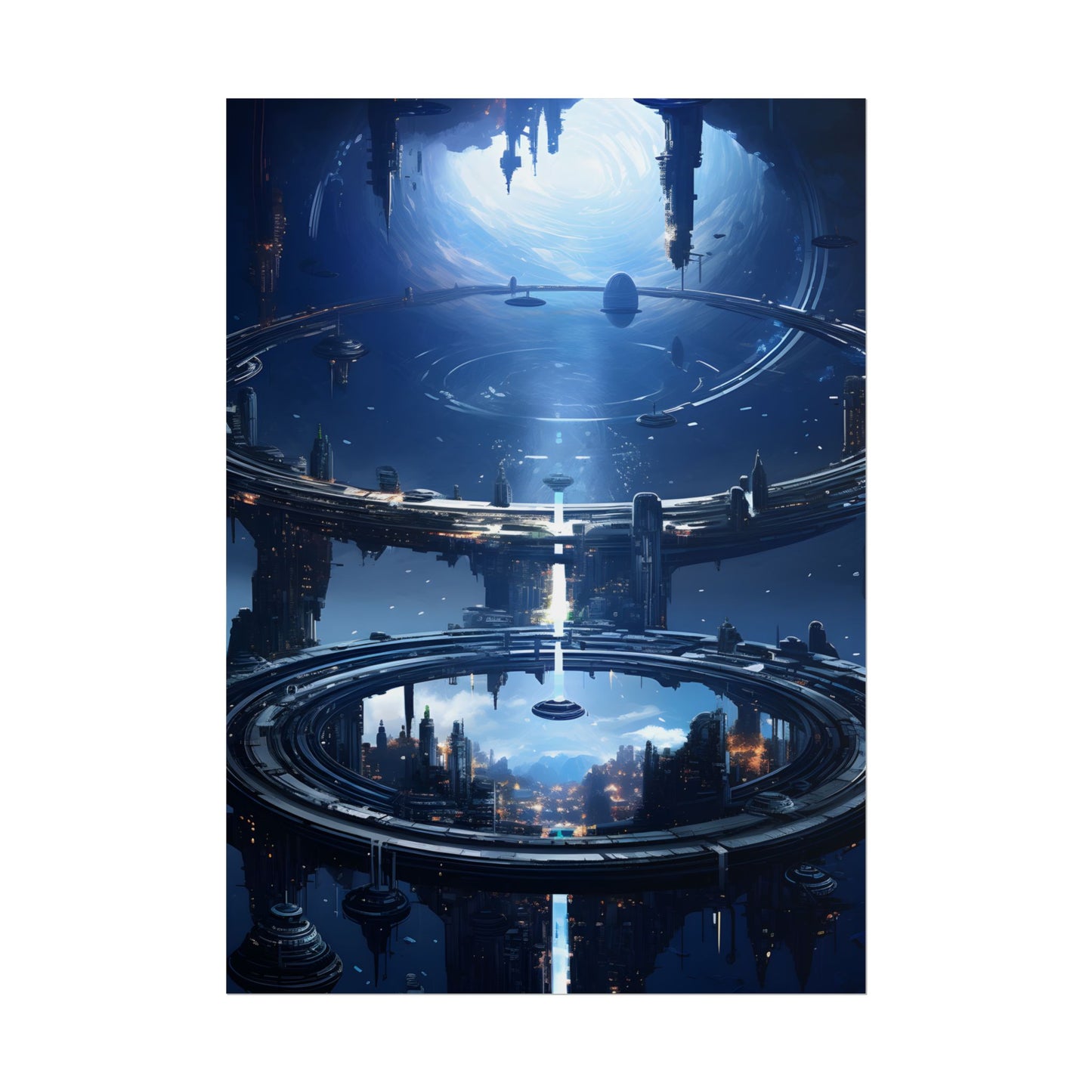 Aetherial Space Station: Massive, Futuristic Space Station in Orbit - Poster
