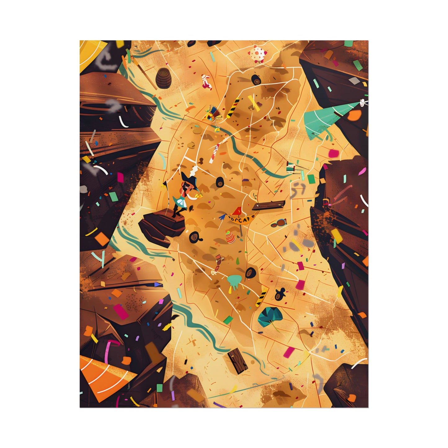 Whimsical Illustration: Classic Facial Features - Poster