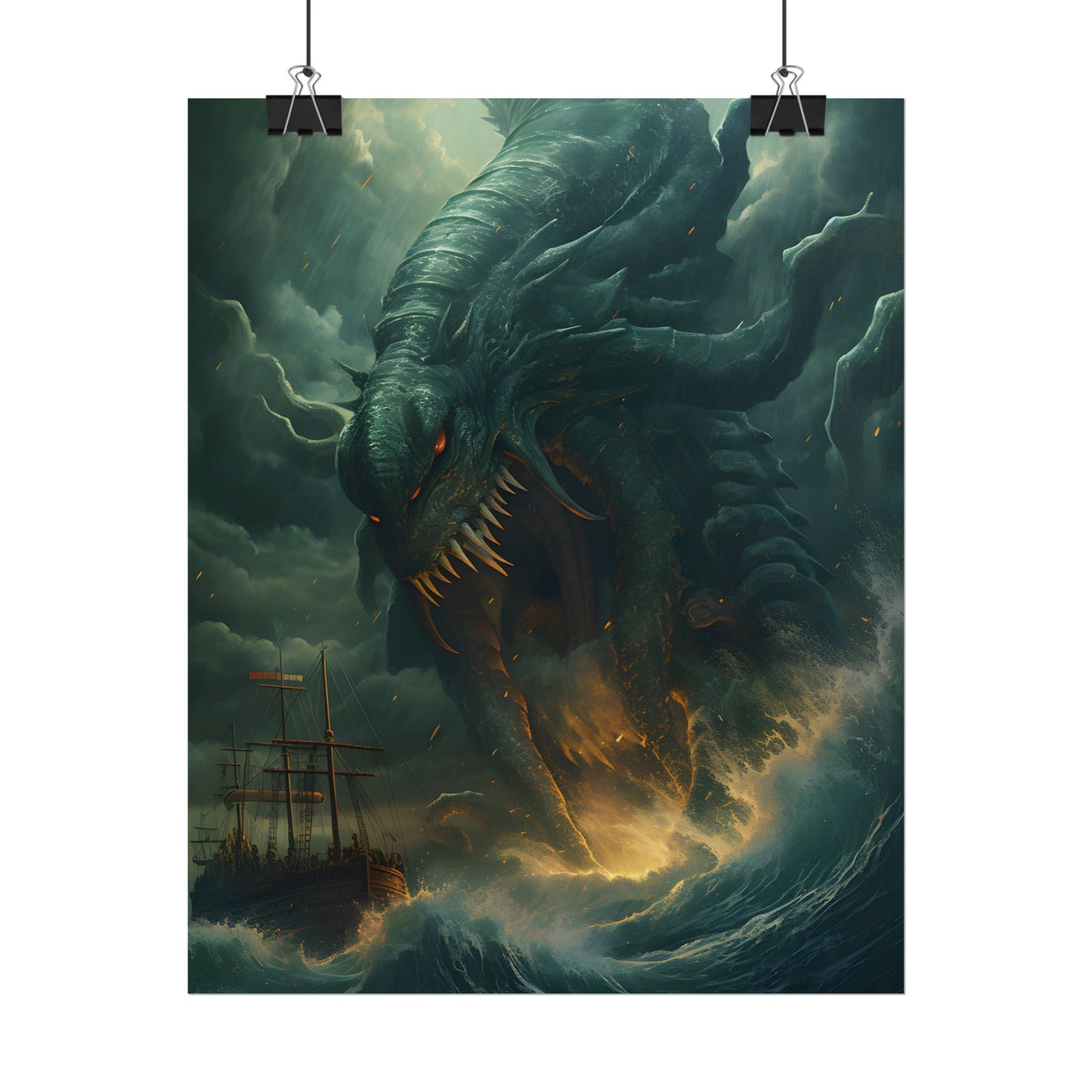 Ancient Sea Monsters: Mythical Marine Reptile Artwork - Poster