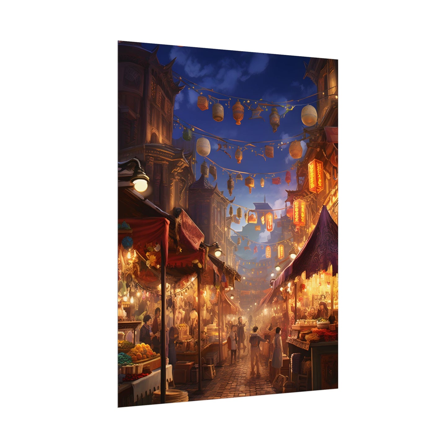Enchanting Evening Street Food Market: A Vibrant Gathering - Poster