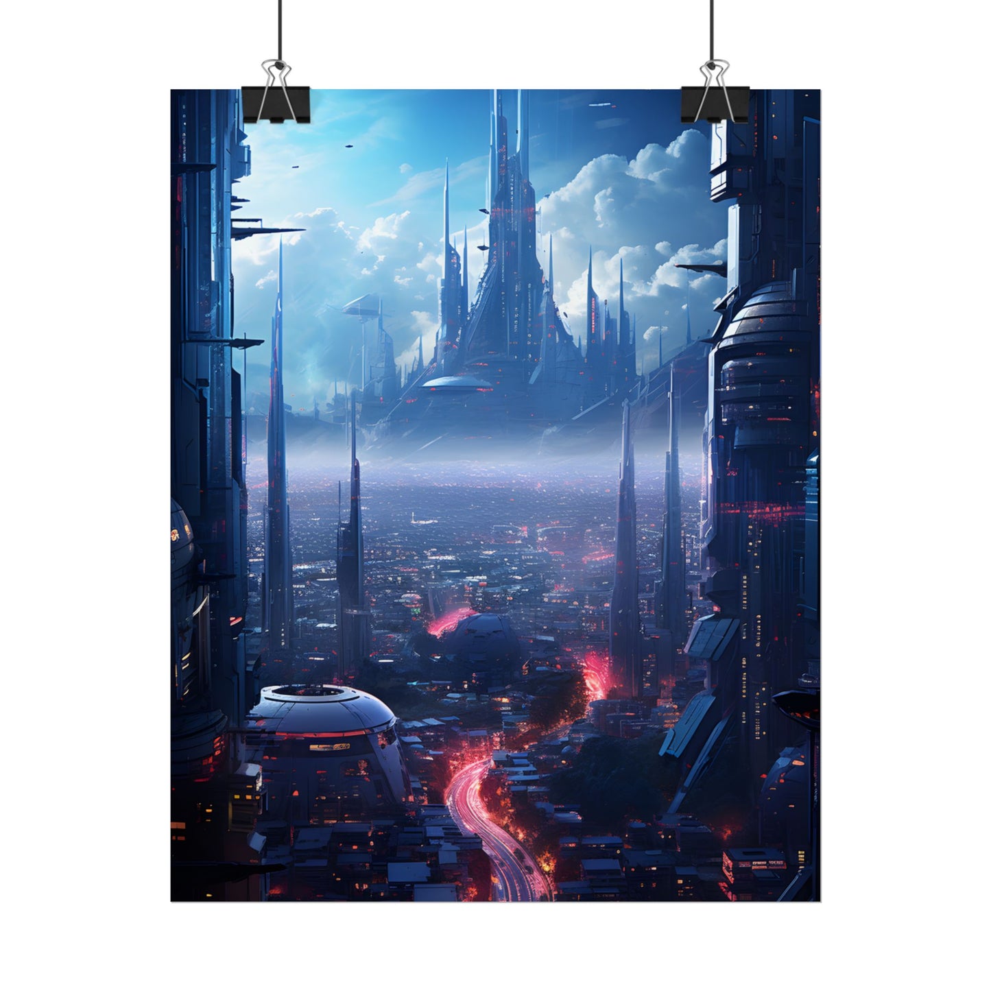 Cyberpunk Dystopia: Neon Cityscape Digital Artwork - Poster
