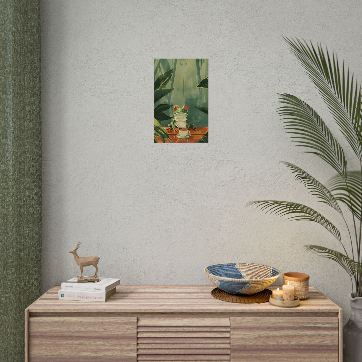 Whimsical Frog Illustration: Tree Branch Artwork - Poster