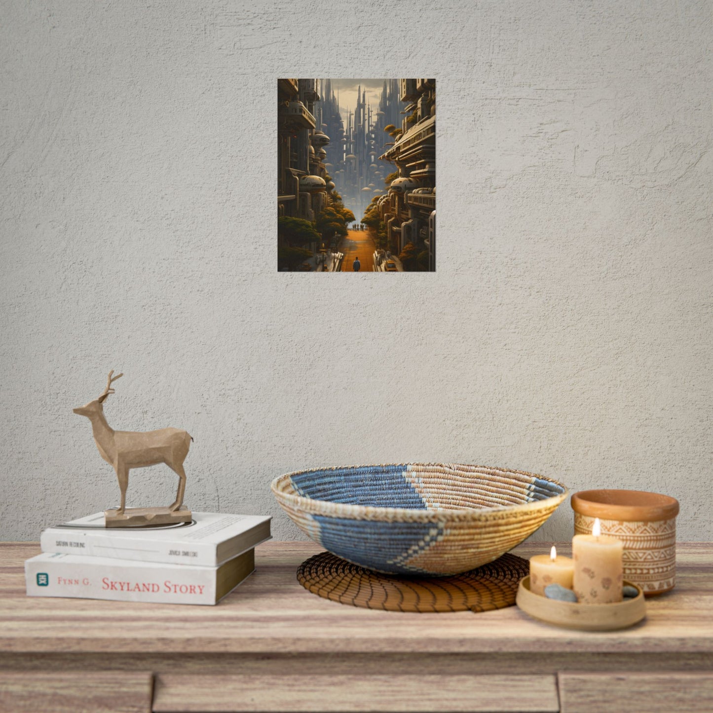 Serene Utopia: Tranquil Garden Oasis - Poster