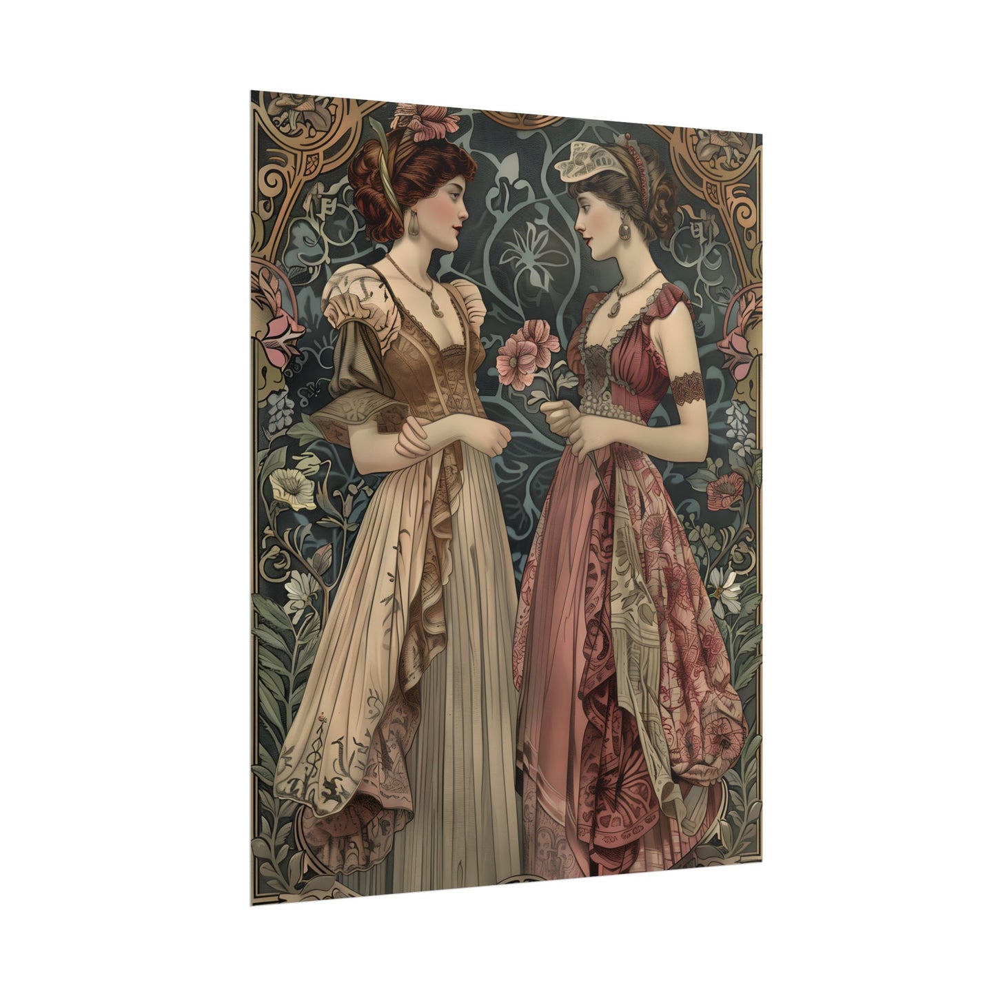 Women in Ornate Attire: Formal Primrose Ceremony - Poster