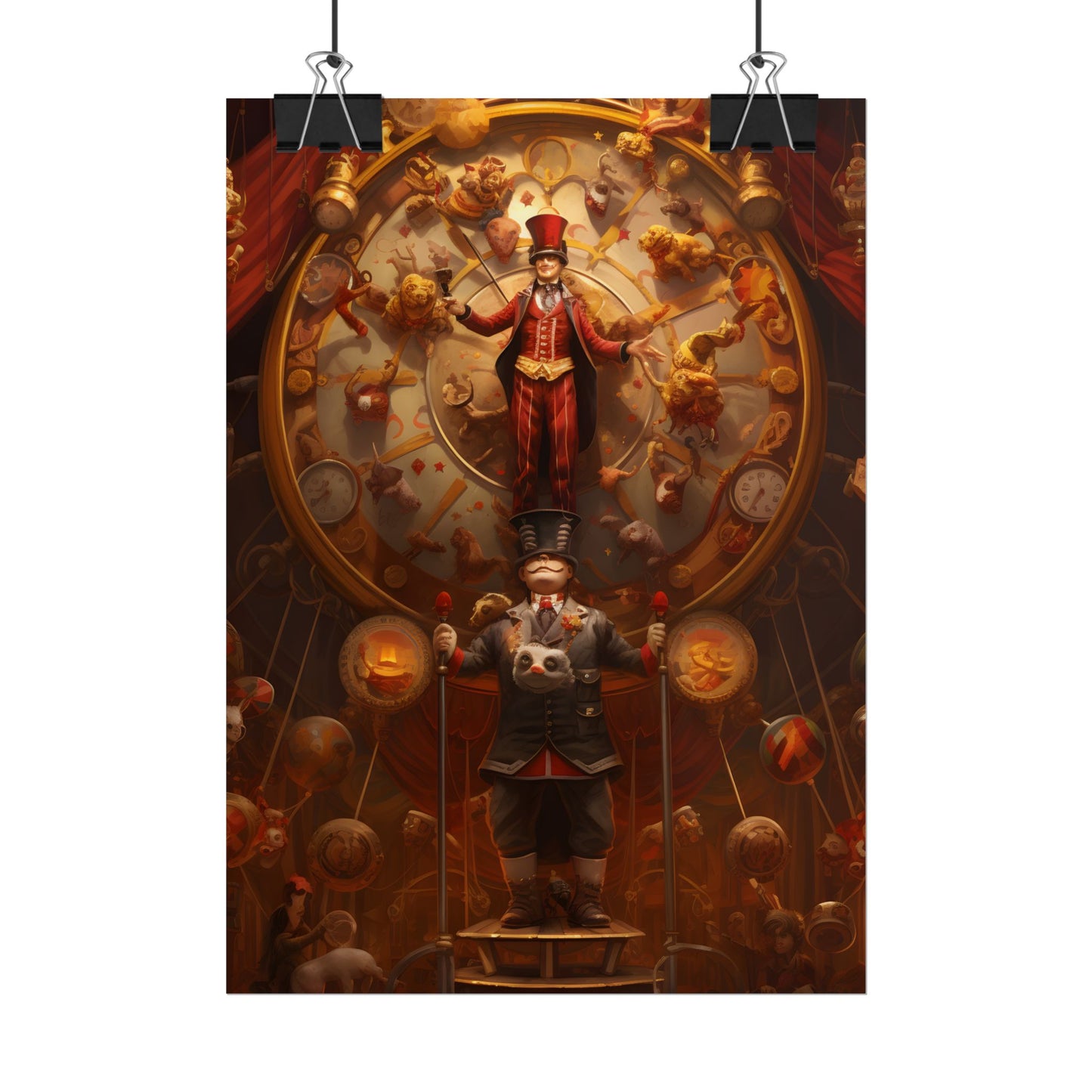 Whimsical Clockwork Circus: Magical Mechanical Art - Poster