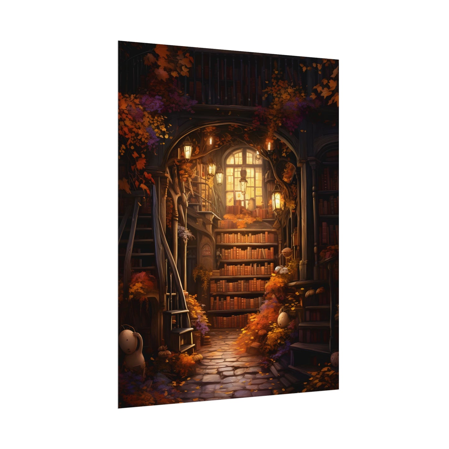 Whimsical Magical Bookshop: Enchanting Artwork in a Hidden Corner - Poster