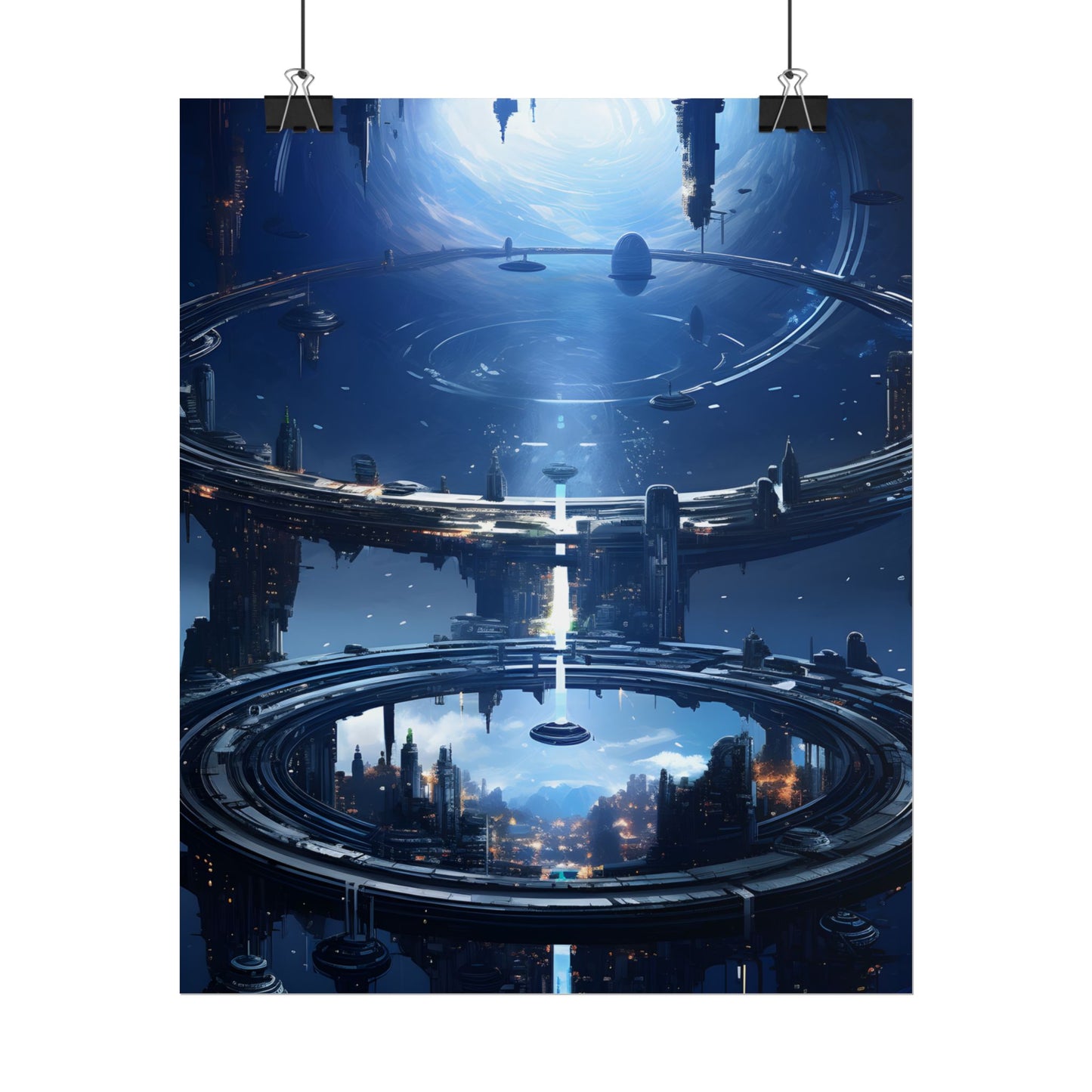 Aetherial Space Station: Massive, Futuristic Space Station in Orbit - Poster