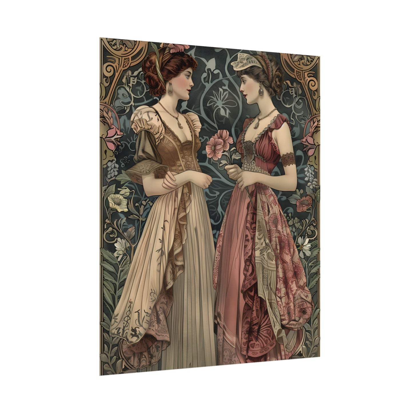 Women in Ornate Attire: Formal Primrose Ceremony - Poster