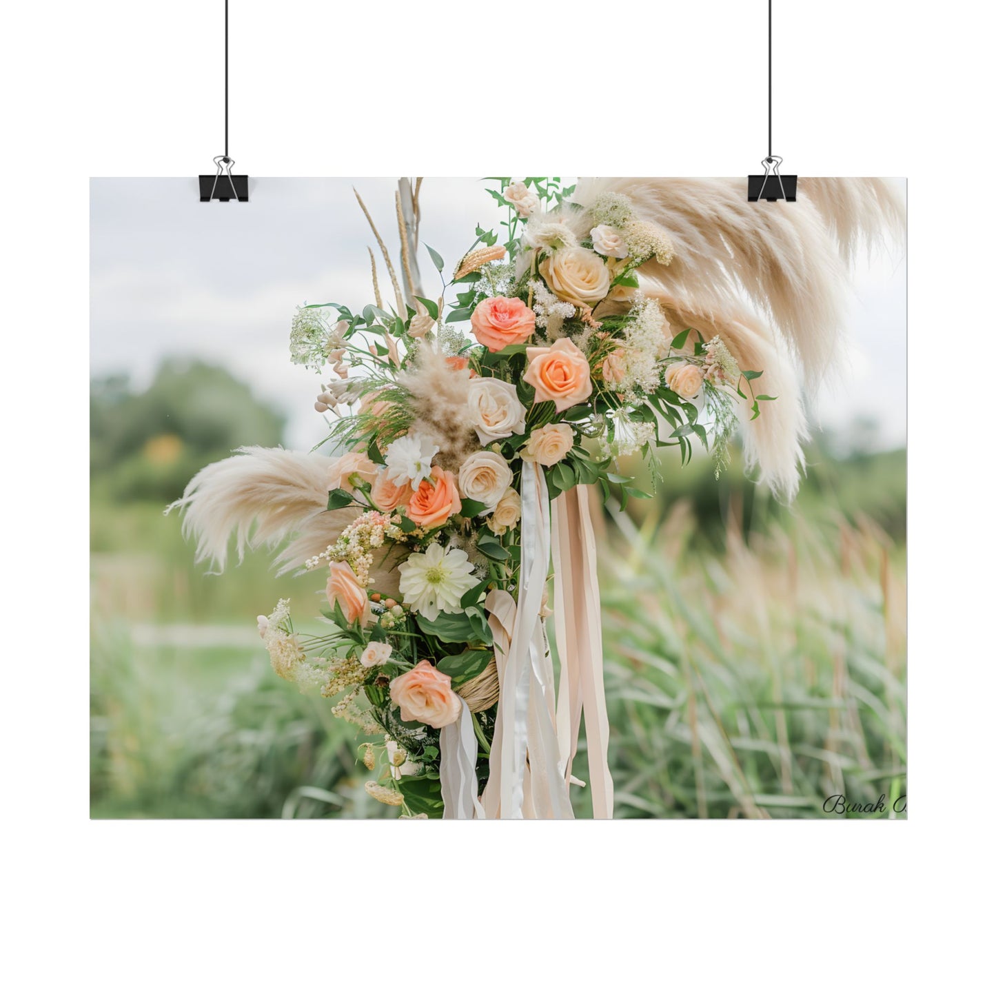 Whimsical Floral Wonders: Vibrant Pampas Garden Art - Poster