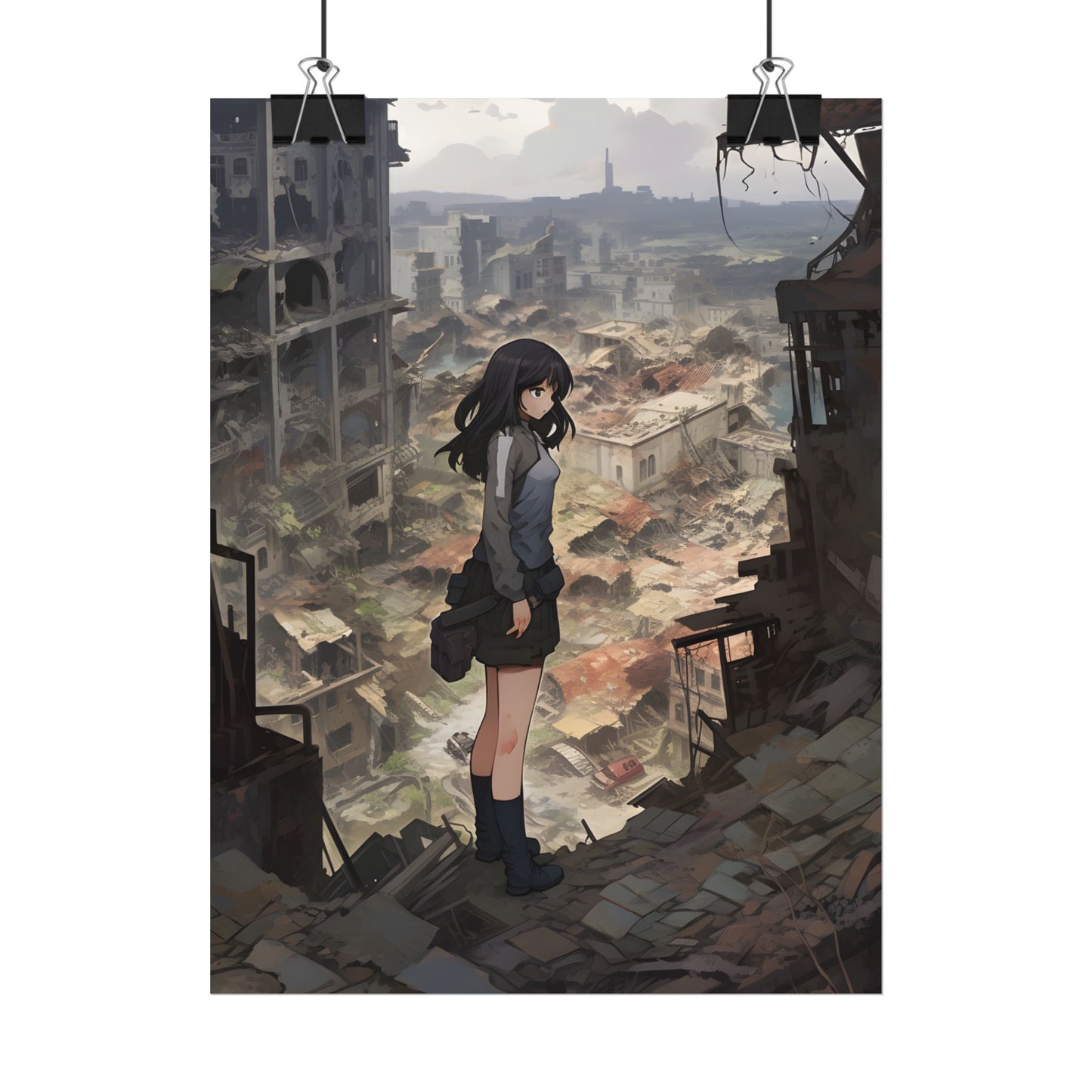Dramatic Anime Scene: Detailed Bird's Eye View - Poster