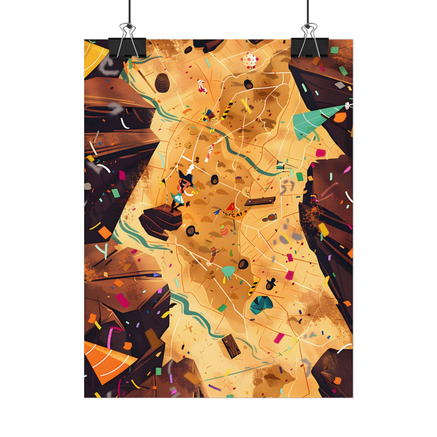 Whimsical Illustration: Classic Facial Features - Poster