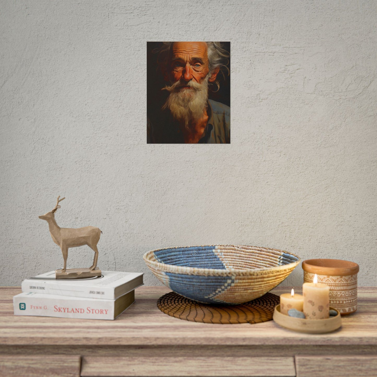 Elderly Wisdom: A Portrait of Timeless Senior Reflection - Poster