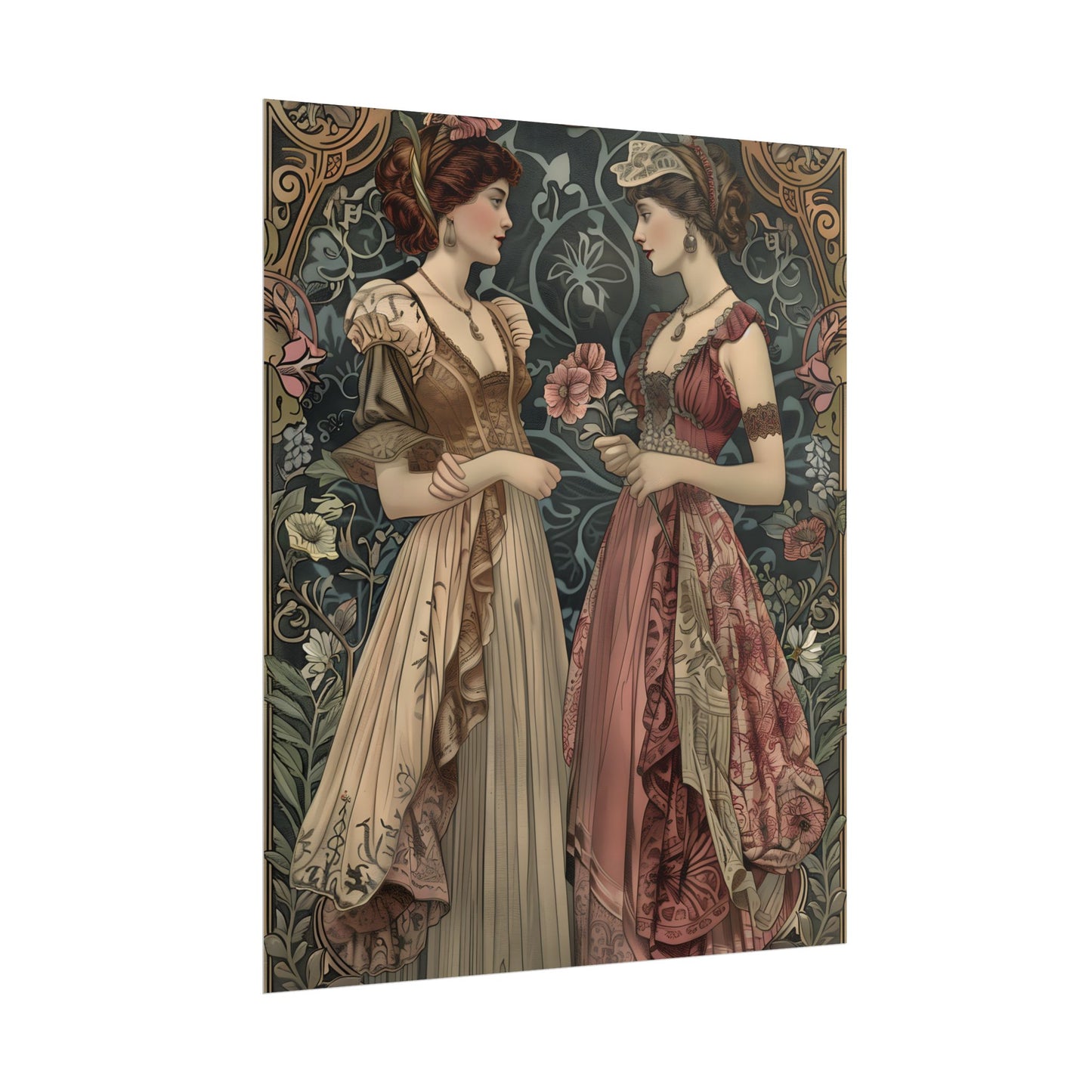 Women in Ornate Attire: Formal Primrose Ceremony - Poster
