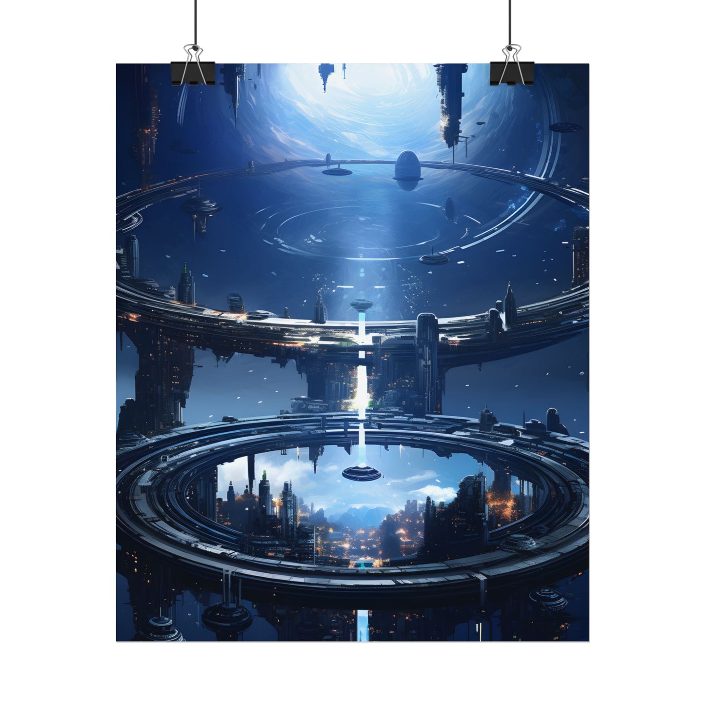 Aetherial Space Station: Massive, Futuristic Space Station in Orbit - Poster