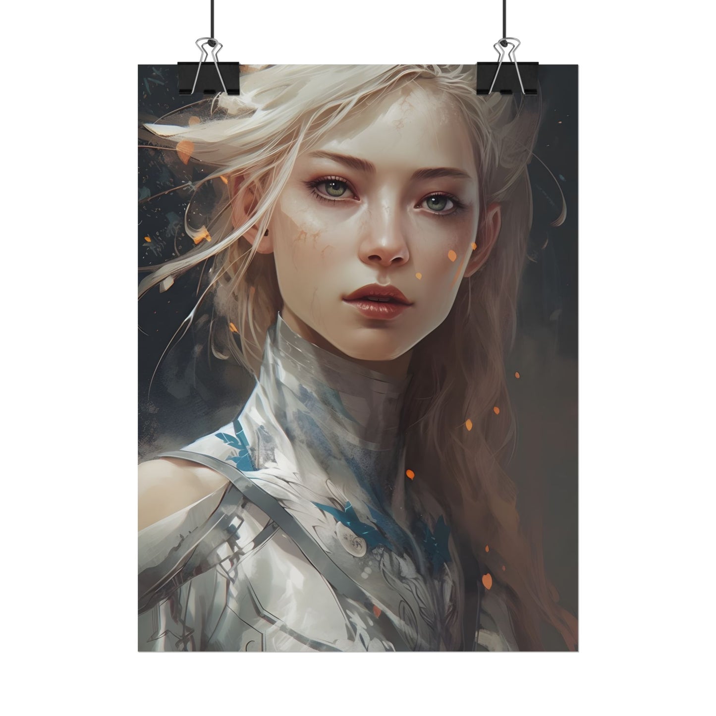 Astonishing Blonde Portrait: Capturing Intensity in Art - Poster