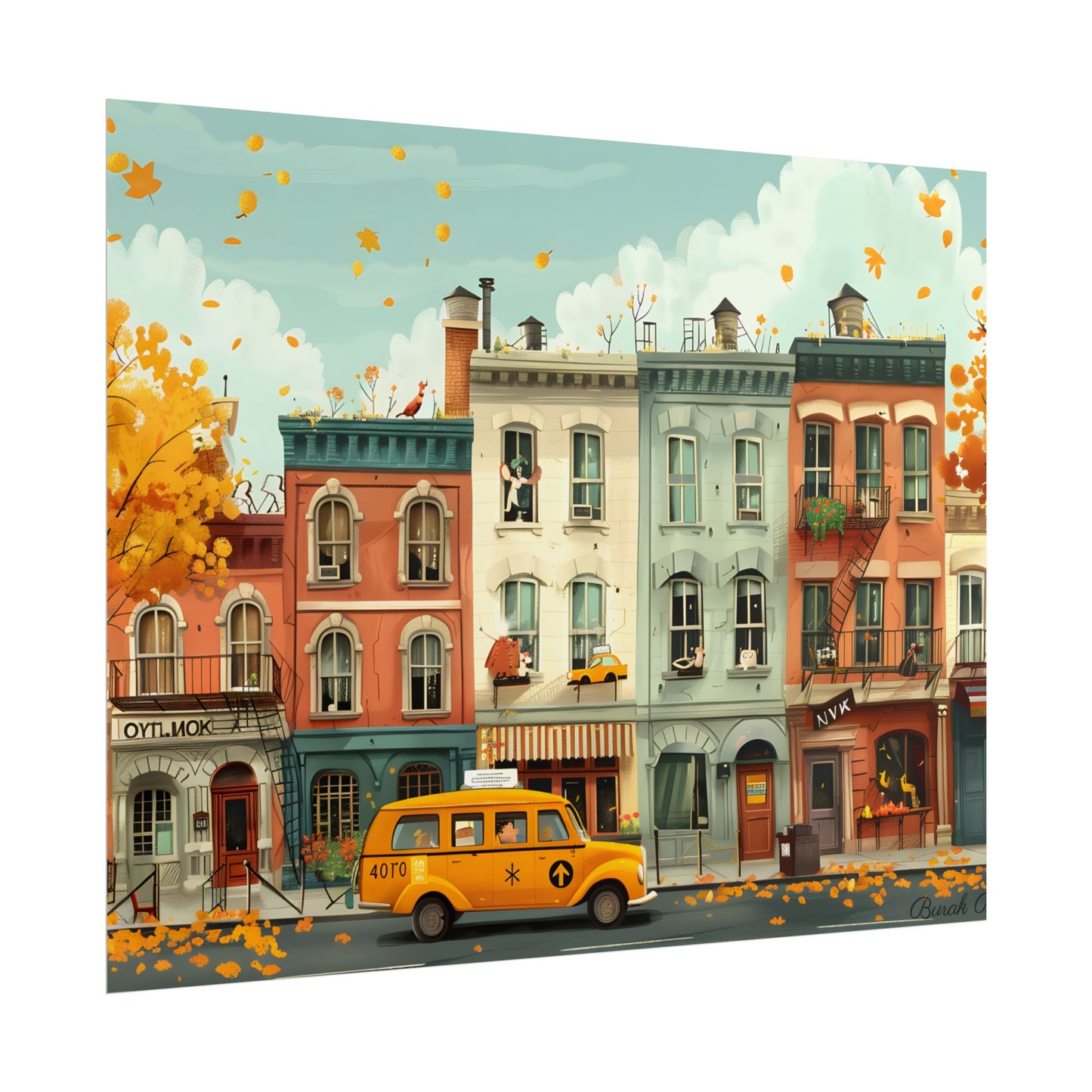Whimsical Yellow Dream: A Captivating Illustration - Poster