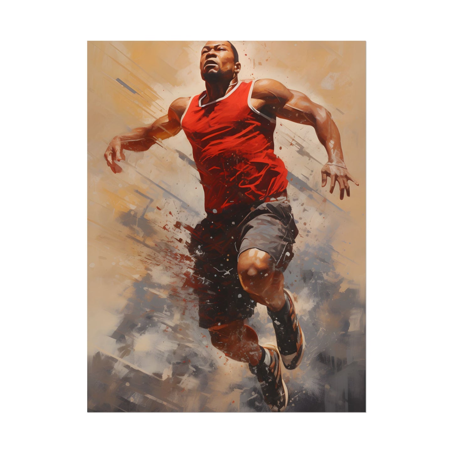 Passionate Athlete: Dedicated Sports Portrait - Poster