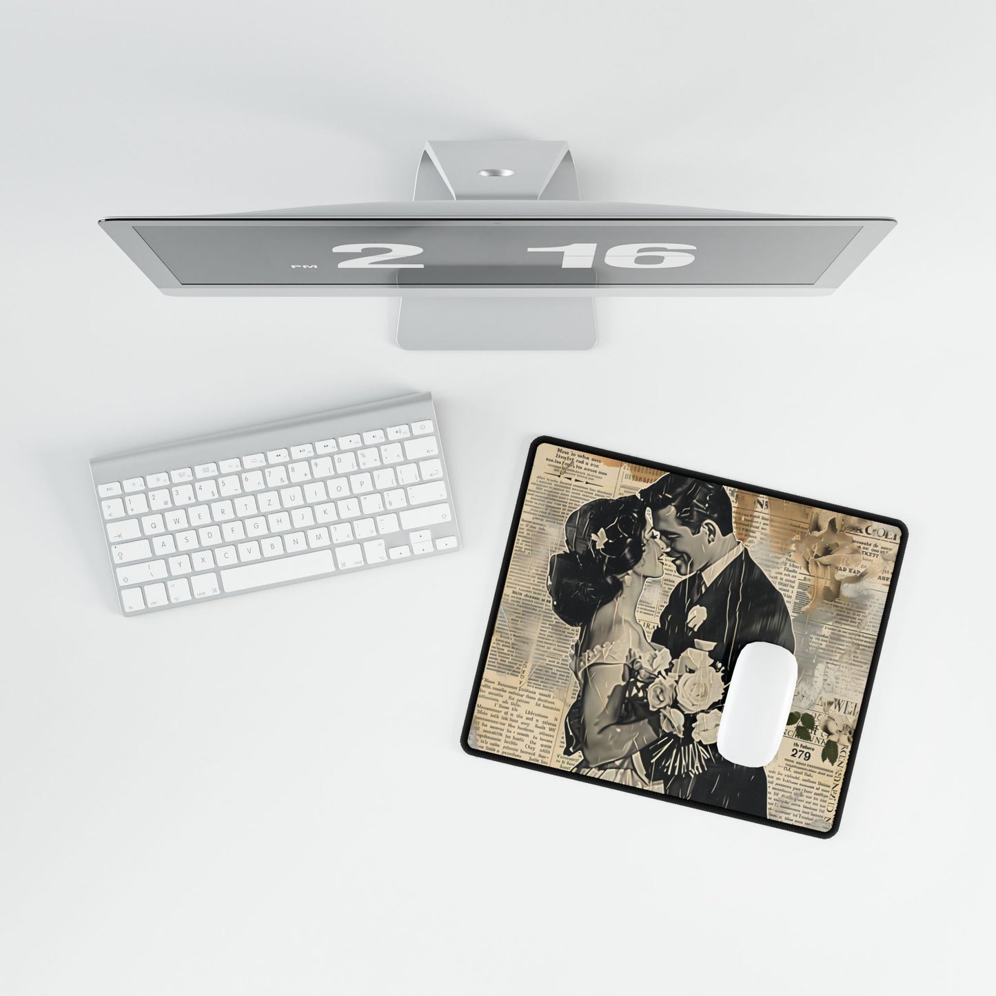 Vintage Romantic Couples: Whispers from the Past - Desk Mat
