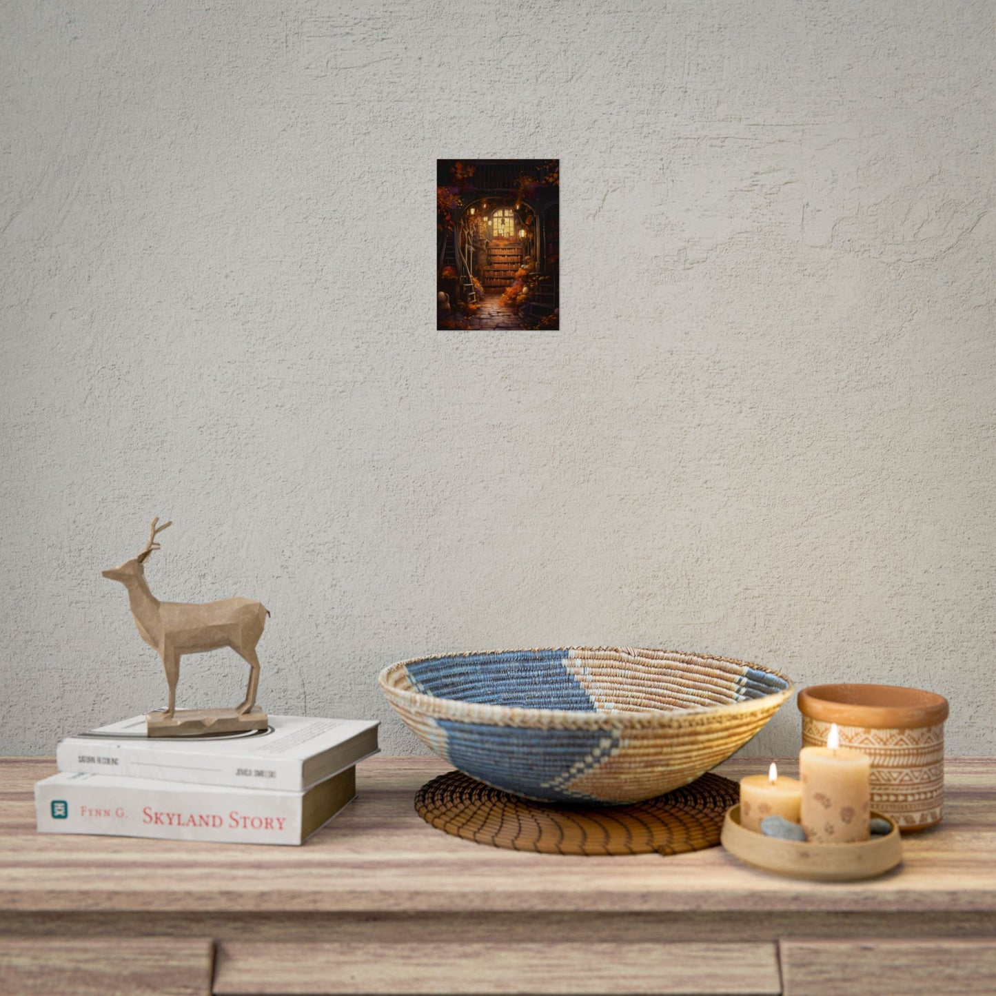 Whimsical Magical Bookshop: Enchanting Artwork in a Hidden Corner - Poster