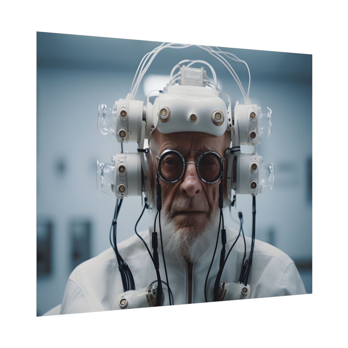 Futuristic Wisdom: A Senior's Tech Connection - Poster