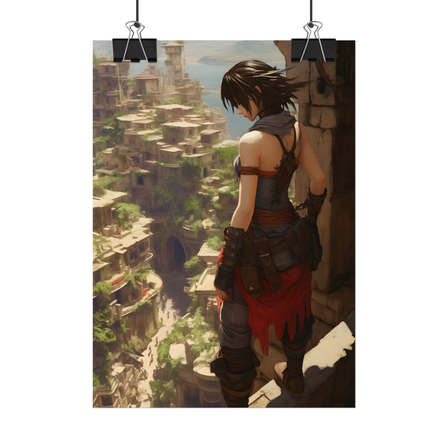 Vibrant Cityscape from Above: Dynamic Bird's Eye View - Poster