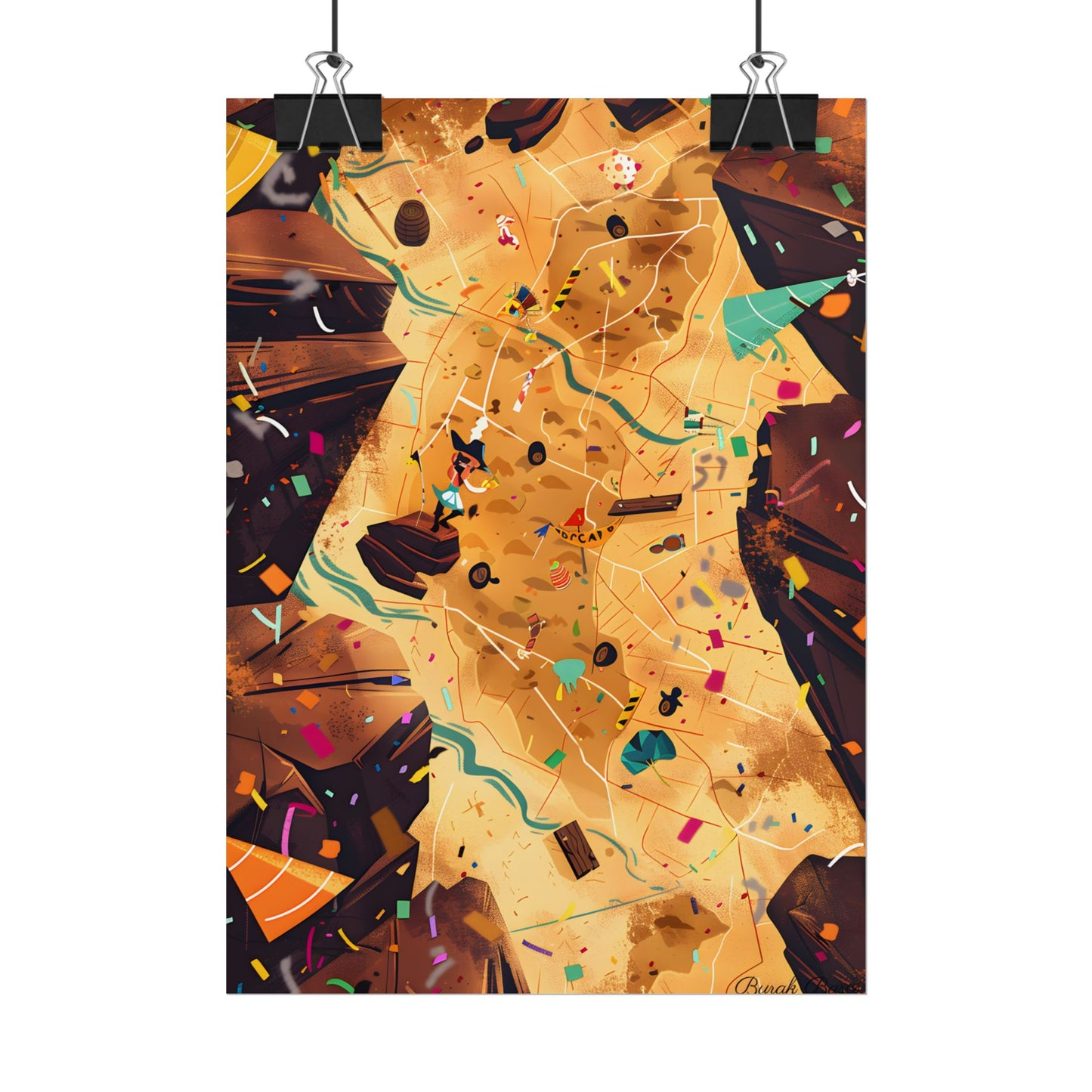 Whimsical Illustration: Classic Facial Features - Poster