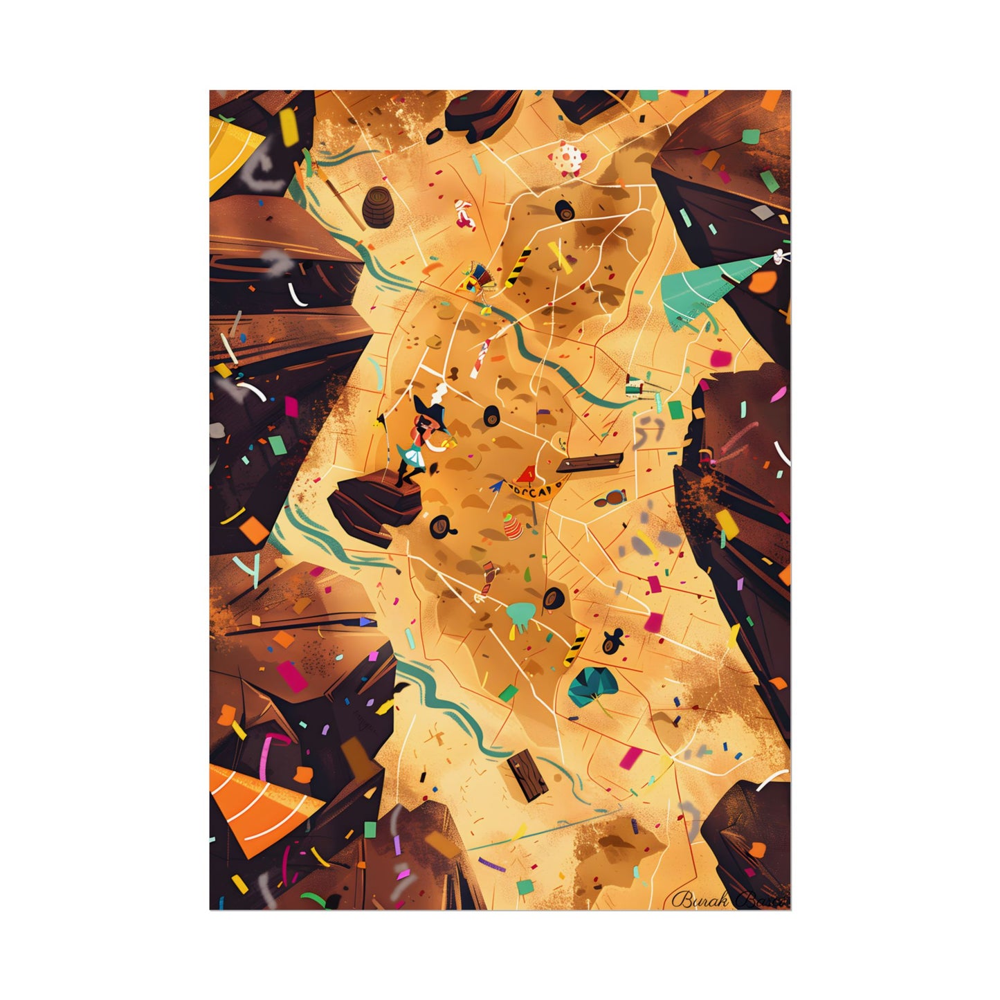 Whimsical Illustration: Classic Facial Features - Poster