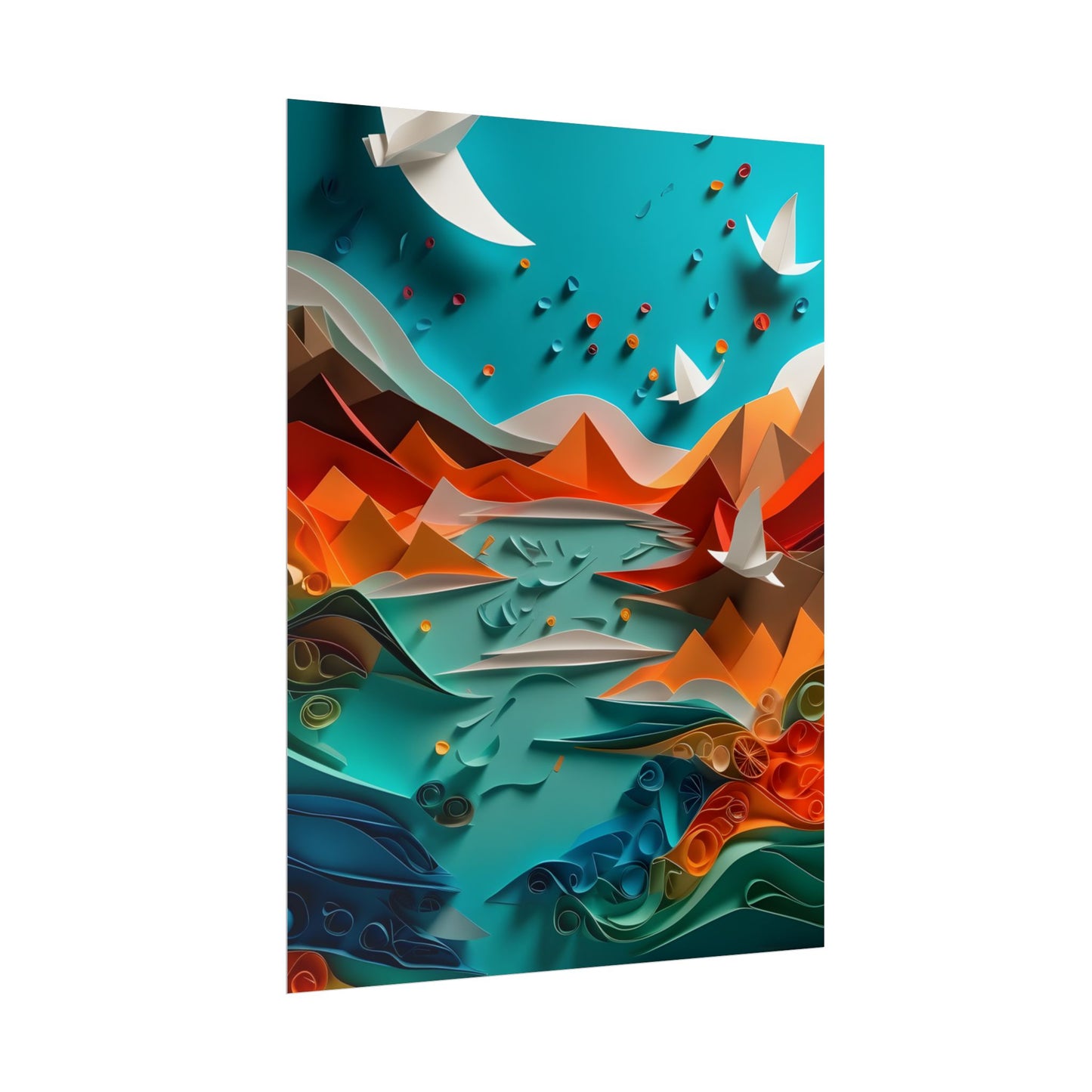 Abstract Geometric Art: Colorful Shapes in Harmony - Poster