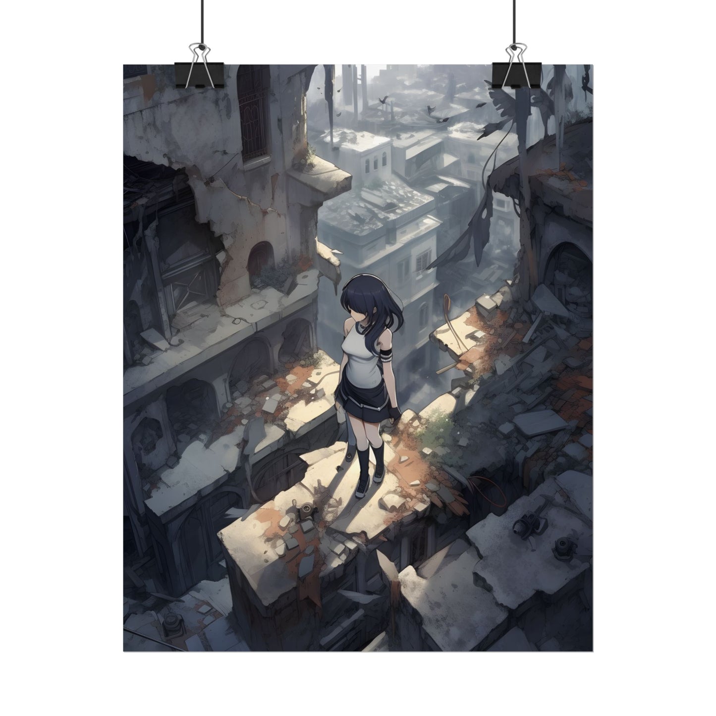 Anime Bird in Flight: Delicate Details in Mid-Air - Poster