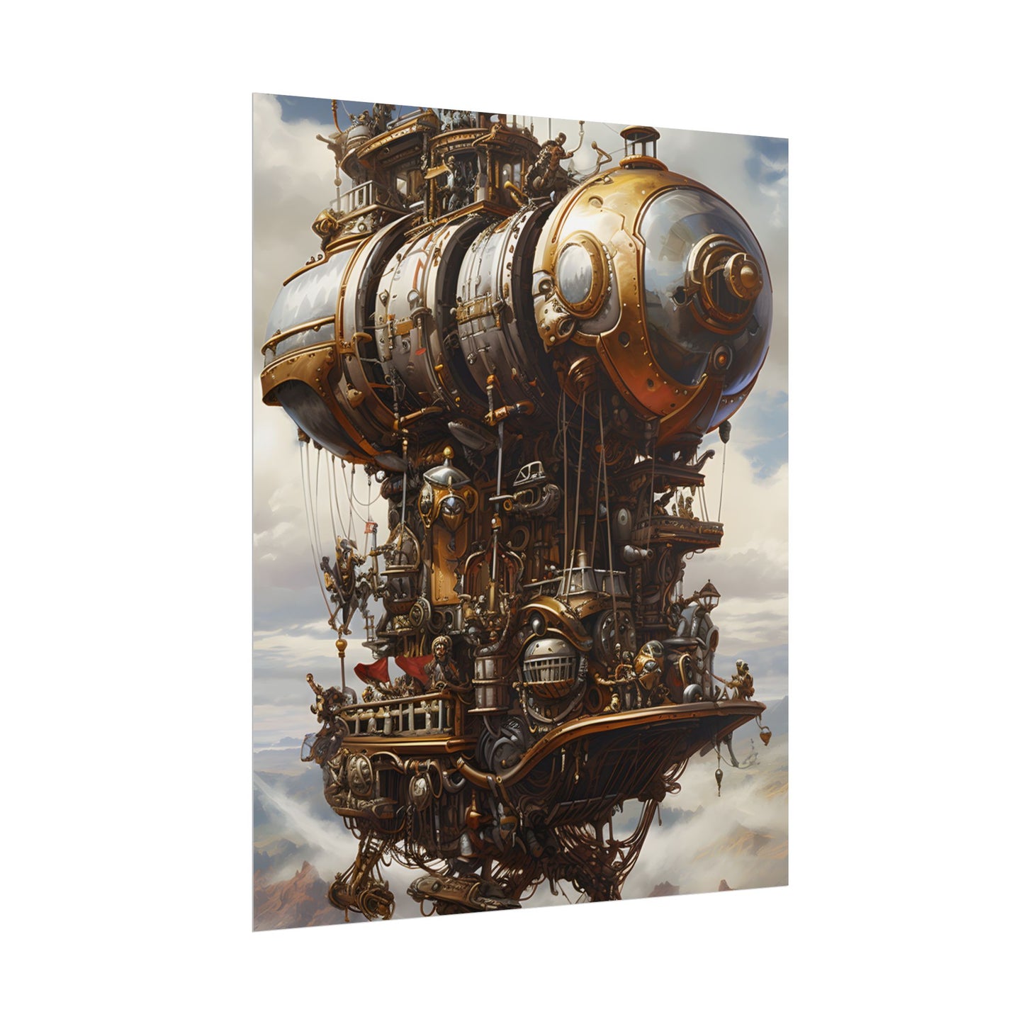 Steampunk Sky-Liner Thrill: A Fierce Airship Race - Poster