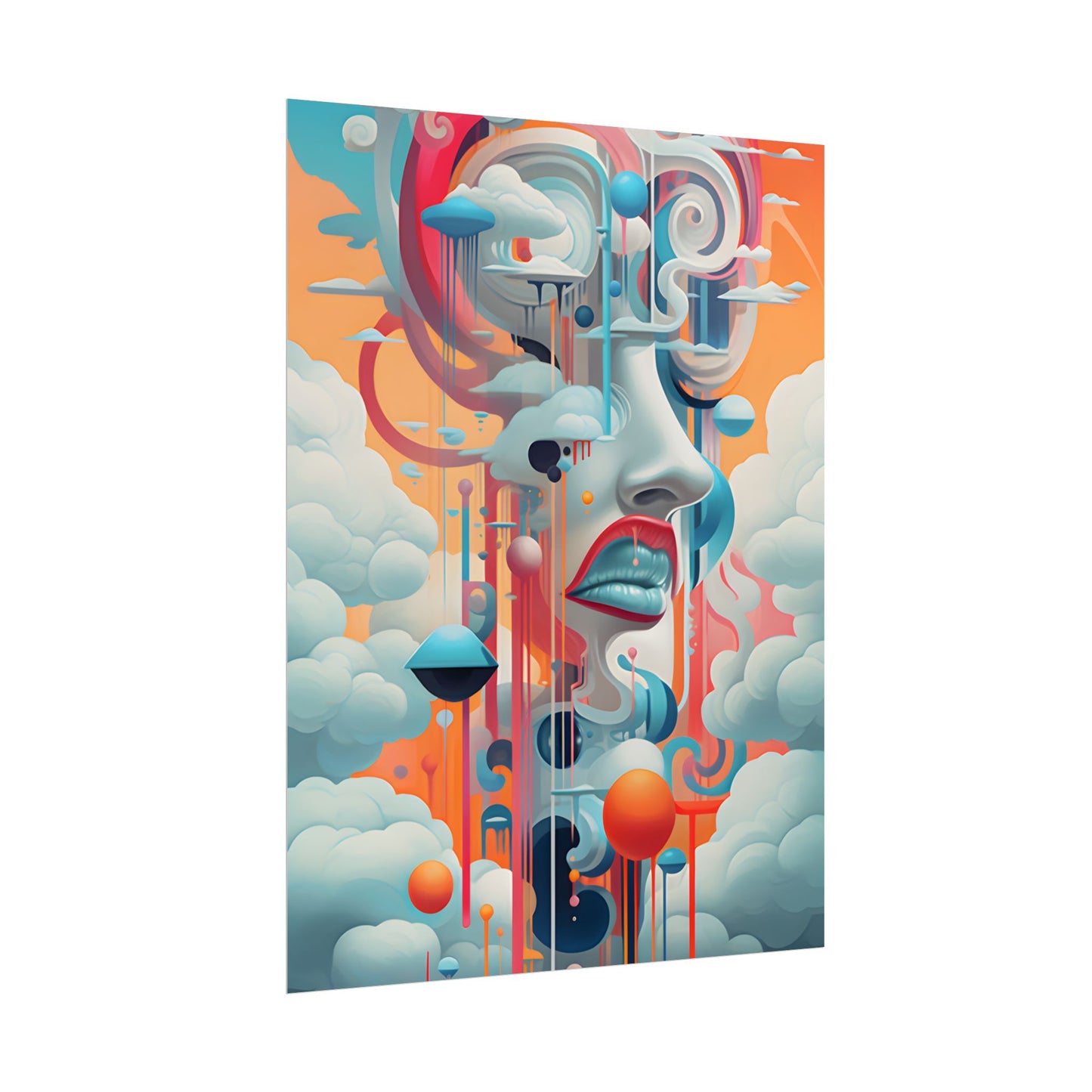 Abstract Digital Art: Dynamic Geometric Dreamspace - Poster