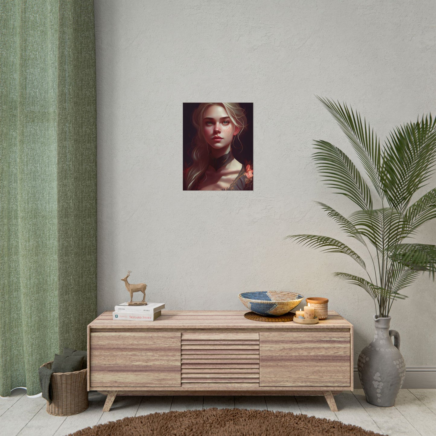 Astonishing Blonde Portrait: Artistic Beauty in Darkness - Poster