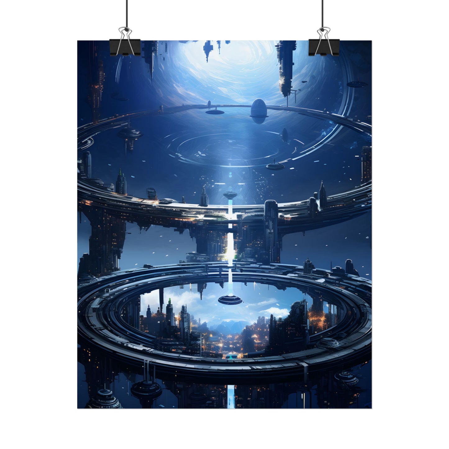 Aetherial Space Station: Massive, Futuristic Space Station in Orbit - Poster