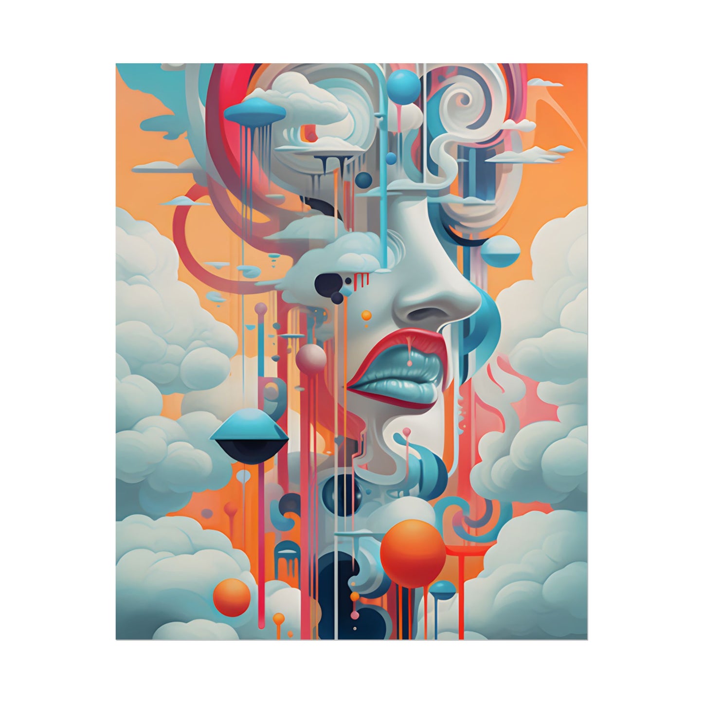 Abstract Digital Art: Dynamic Geometric Dreamspace - Poster