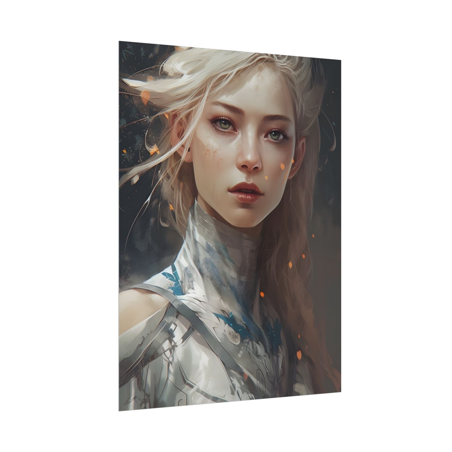Astonishing Blonde Portrait: Capturing Intensity in Art - Poster