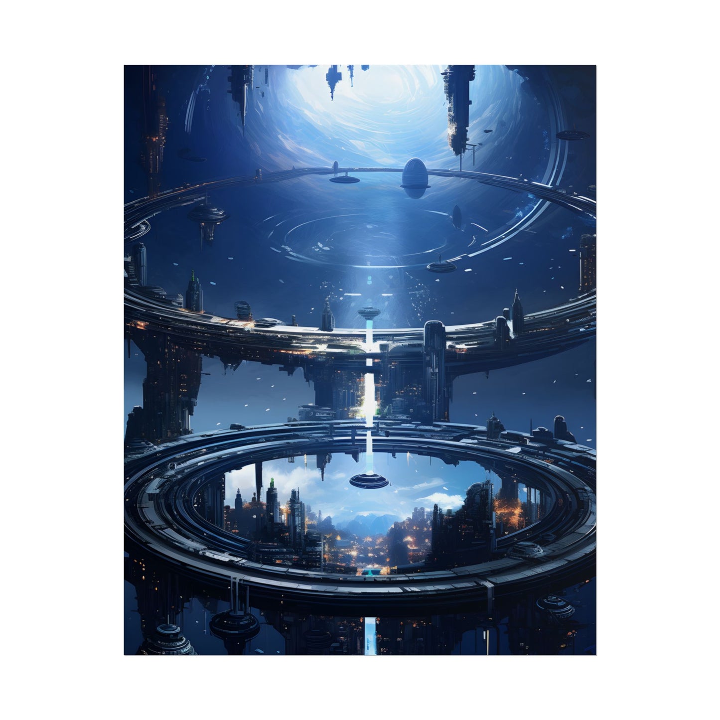 Aetherial Space Station: Massive, Futuristic Space Station in Orbit - Poster